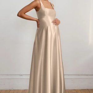 NEW Jenny Yoo Maternity Gown in Pale Gold